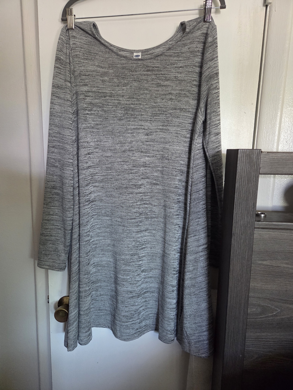 Old Navy Heather Gray Long Sleeve Swing Dress